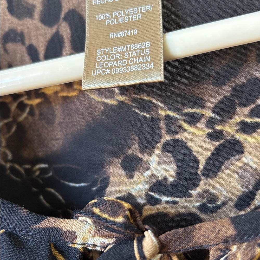 FINAL MARKDOWN Miss Tina Black and Brown Animal Print Blouse xl - Picture 5 of 5